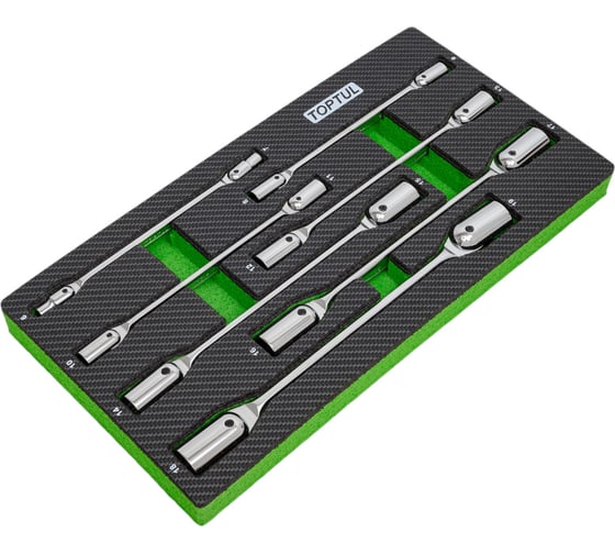 Изображение товара Набор шарнирных ключей TOPTUL 6-19 мм, 7 предметов, в мягком ложементе GEA0703