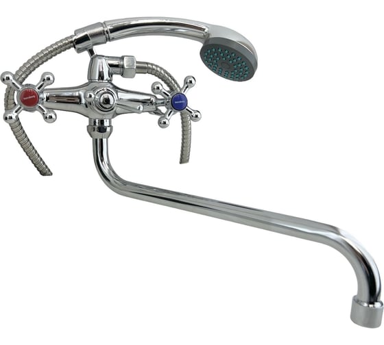 Изображение товара Смеситель для ванны Rainsberg с длинным изливом, двухручковый, полный комплект R50223F