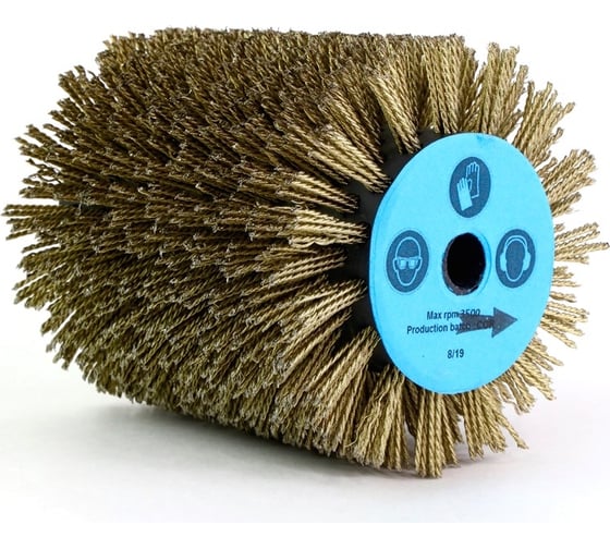 Изображение товара Щетка 100x120x12.7 мм, 2 отв., проволока латунир-я сталь 0.2 мм, жгут 1.4 мм 3-304 Cazzola Spazzole MAK100120CORDE