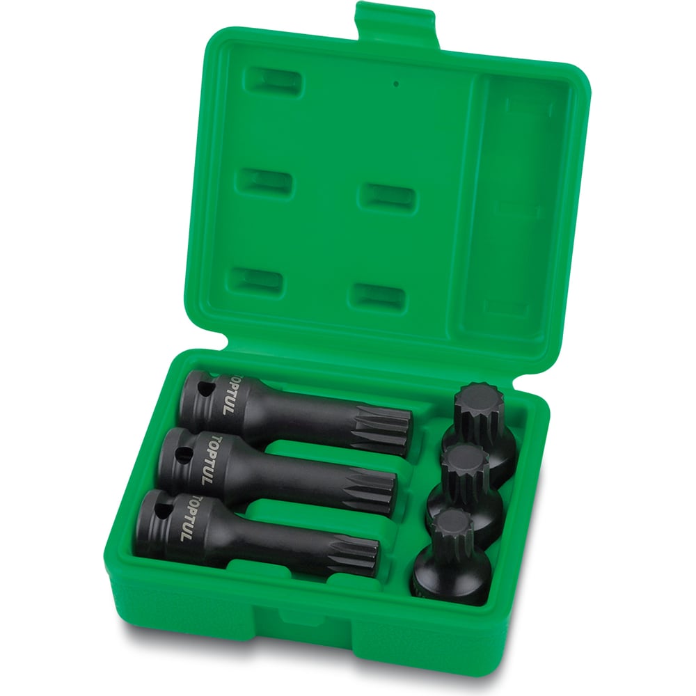 Изображение товара Набор ударных головок SPLINE  M14, M16, M18, 1/2", 6 предметов TOPTUL GDAI0601