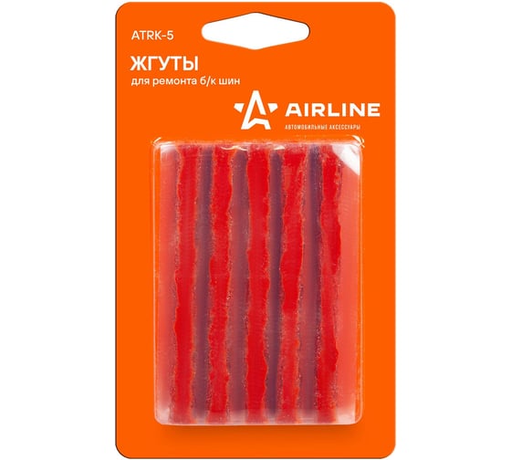 Изображение товара Жгуты для ремонта б/к шин Airline 10 шт., армированные в блистере D6 мм ATRK-5