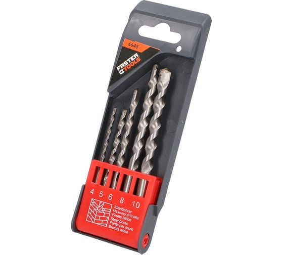 Изображение товара Набор сверл по бетону 5 шт (4-10 мм) FASTER TOOLS 6645