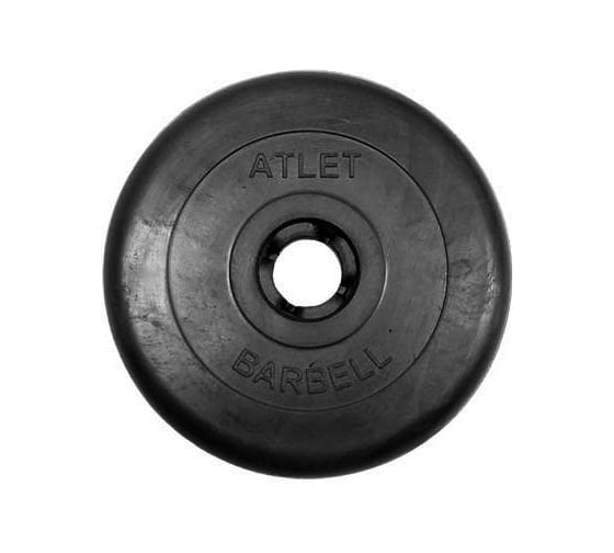 Изображение товара Обрезиненный диск BARFITS barbell atlet, чёрный, 31 мм, 1.25 кг MB-AtletB31-1,25