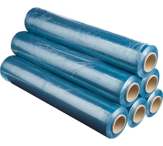 Изображение товара Стрейч-пленка для ручной уп. ООО Комус смесовая, голубая, 2 кг нетто, 20 мкр, 50 см, 220 м, 6 шт./уп. 1756513