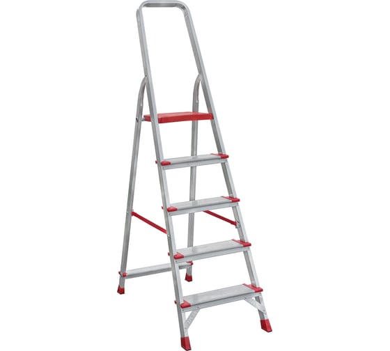 Изображение товара Стремянка Новая Высота 5 ступеней с шириной 130 мм, Max нагр. 225 кг, 2К башмаки, 5110105