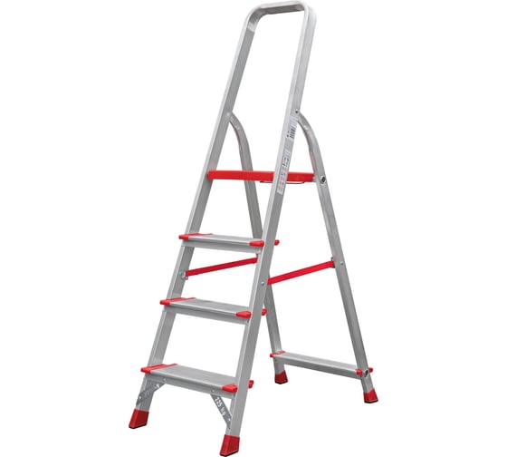 Изображение товара Профессиональная стремянка Новая Высота 4 ступени с шириной 130 мм, Max нагр. 225 кг, 2К башмаки, 5110104