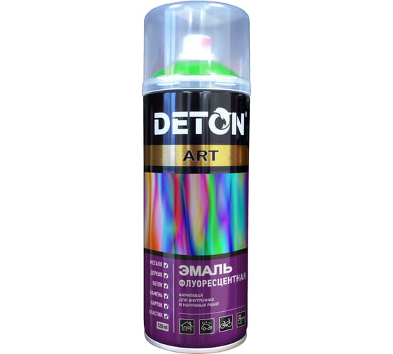 Изображение товара Эмаль флуоресцентная Deton ART, зеленый, аэрозоль 520 мл DTN-A70713