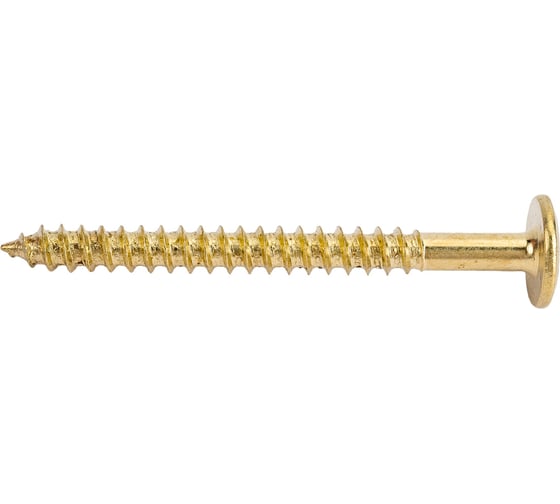 Изображение товара Мебельный шуруп с плоской головой ЕВРОПАРТНЕР латунированный, 6,3x70 (10 шт.) 6 1739 1