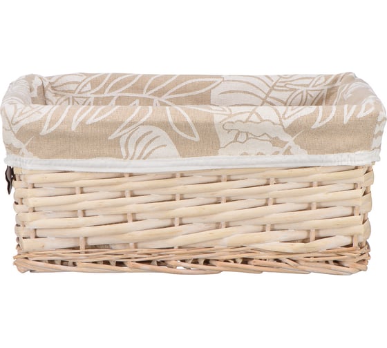 Изображение товара Корзина стеллажная "Листья" Natural House, Д340 Ш250 В150, бежевая EW-92LM-M