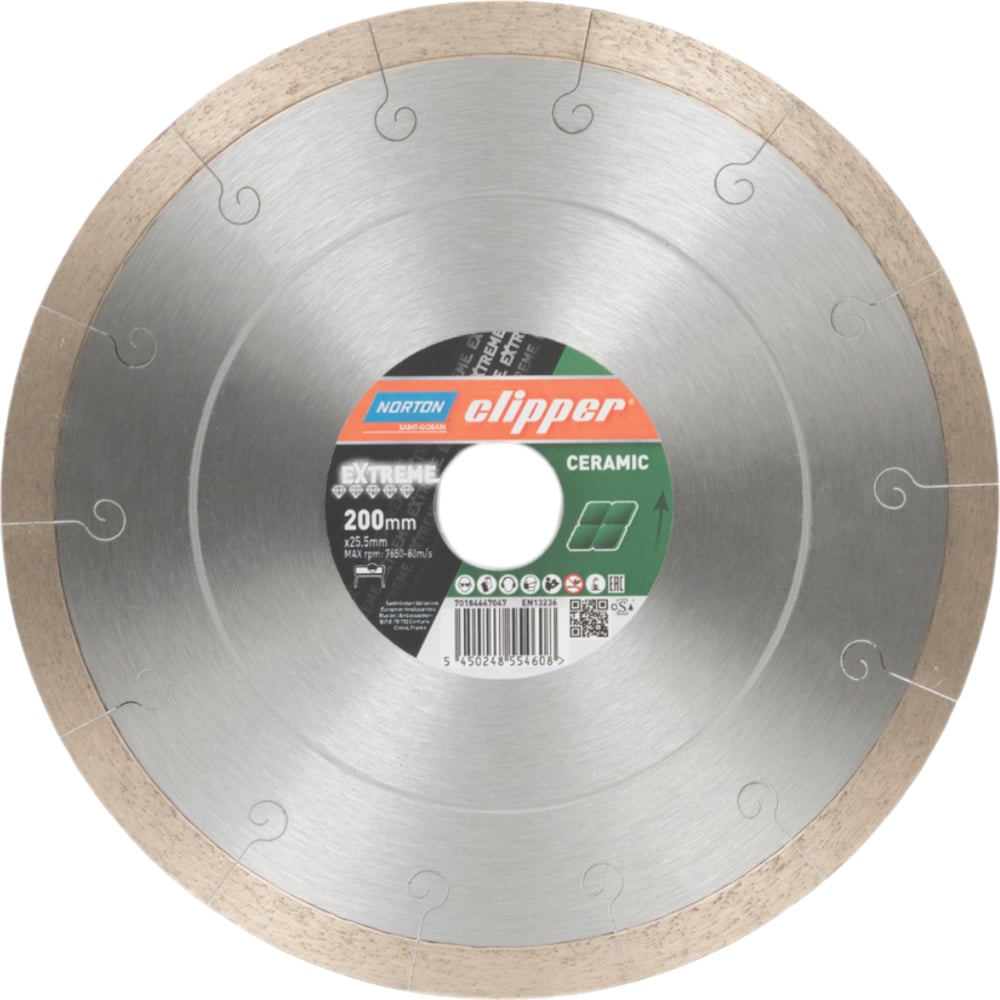 Изображение товара Алмазный диск для резки керамики и камня 200 мм NORTON Extreme ceramic