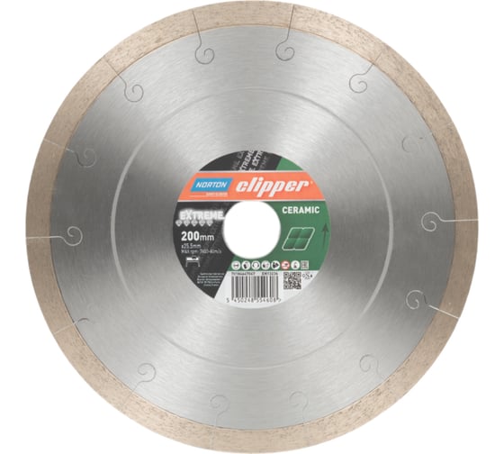 Изображение товара Алмазный диск для резки керамики Extreme ceramic 200x25.4 мм NORTON 70184647047