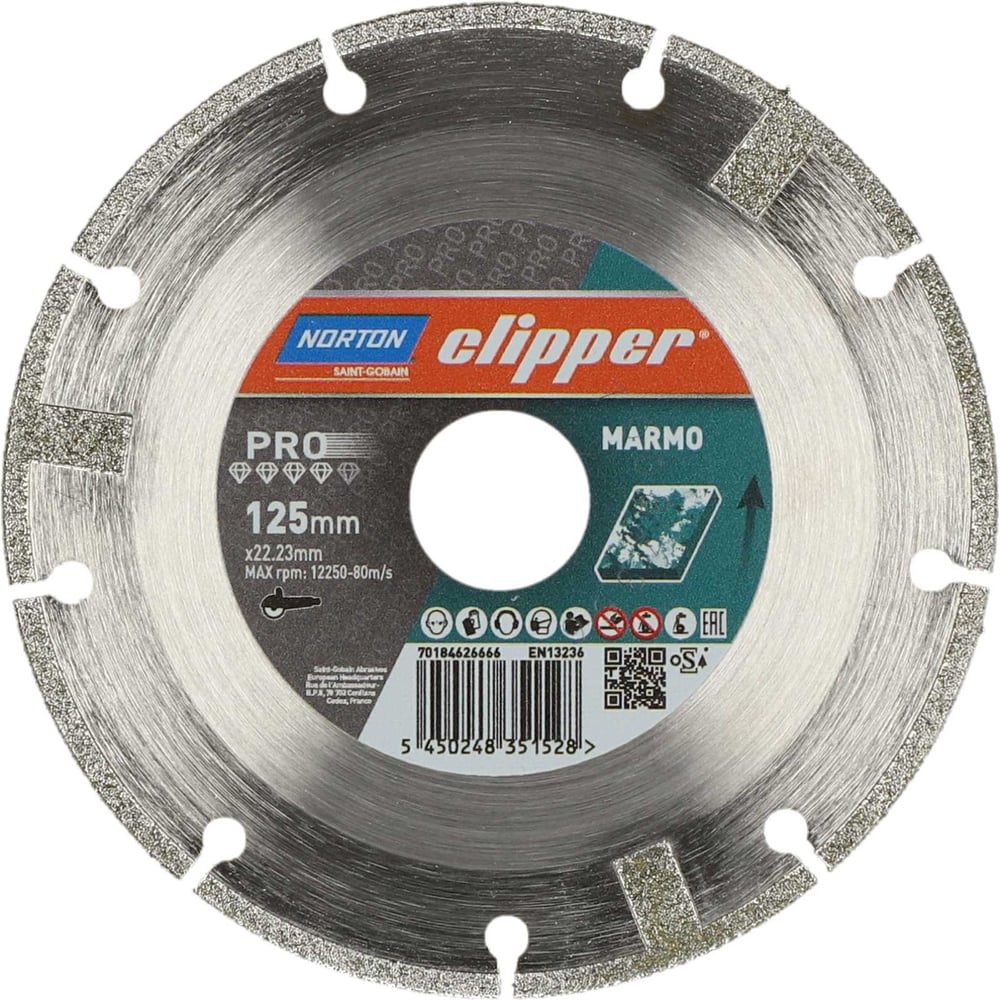 Изображение товара Алмазный диск для мрамора Marmo pro 125x22.23 мм NORTON сегментированный
