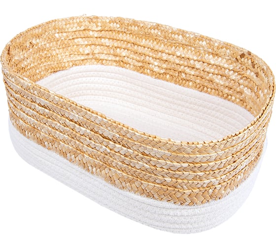 Изображение товара Стеллажная корзина Natural House сканди, 33x22x14 cм, молочный QR-22L