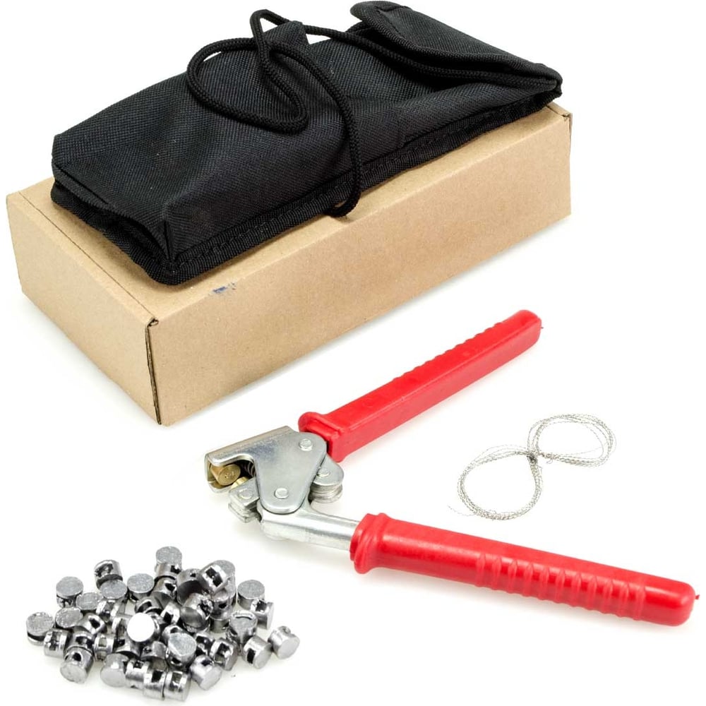 Изображение товара Пломбиратор с номером 6 GRM диаметром 10 мм с проволокой и свинцовыми пломбами