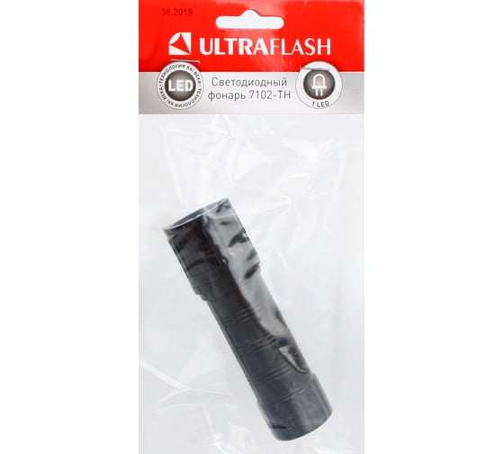 Изображение товара Фонарь Ultraflash 7102-ТН черный, 1LED, 1 режим, 3XR03 11788