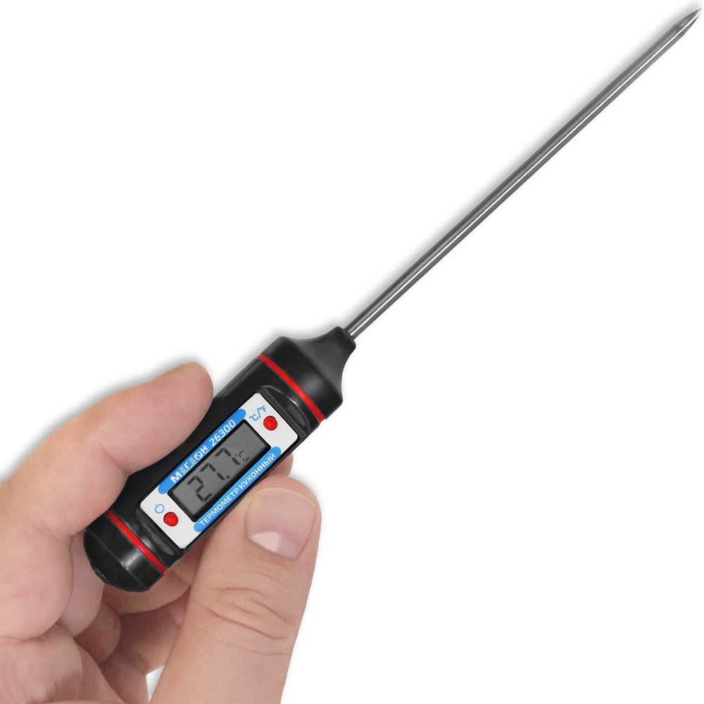 Изображение товара Бытовой цифровой термометр МЕГЕОН 26300 высокоточный, от -50 до +300°C, для дома и профессионалов