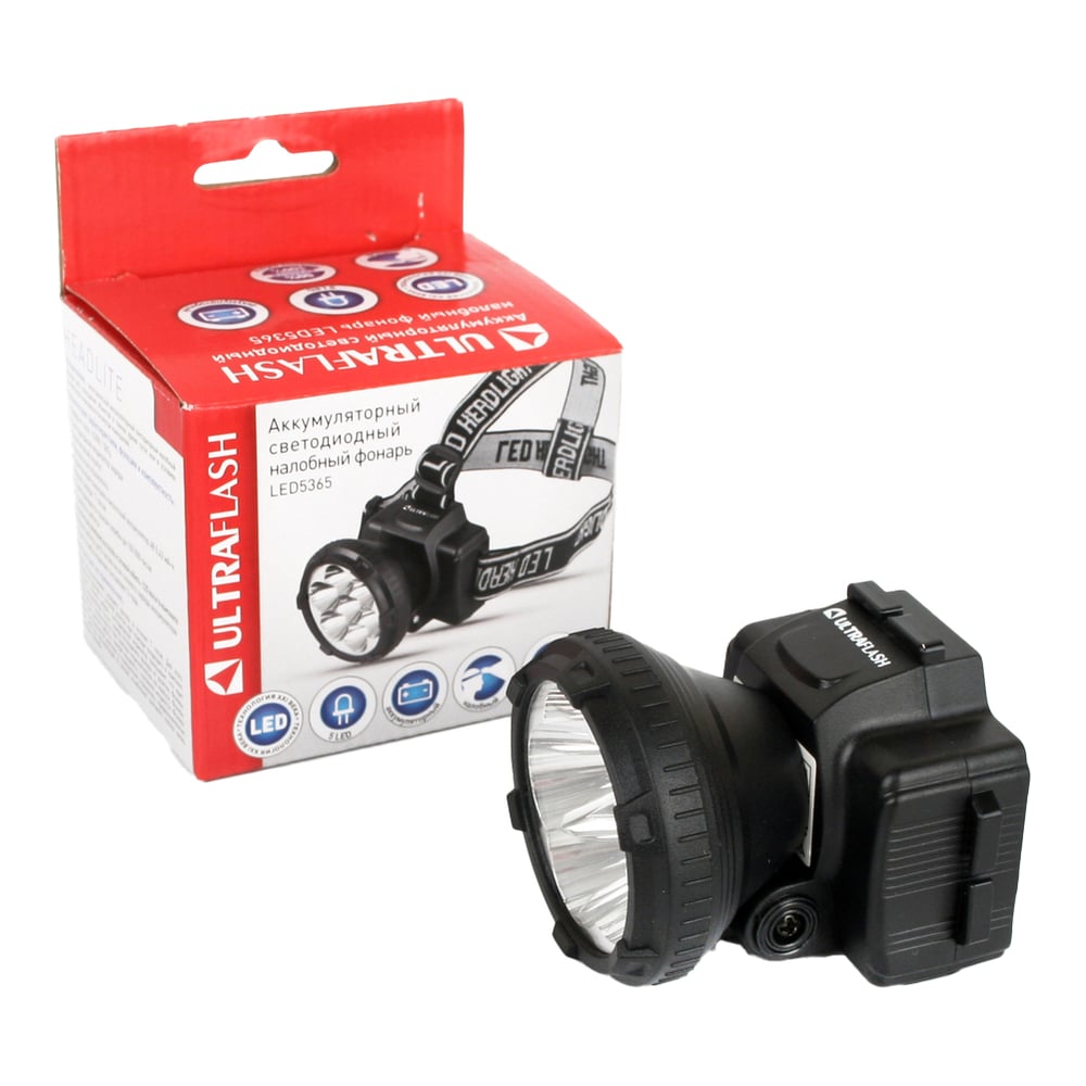 Изображение товара Налобный аккумуляторный фонарь Ultraflash LED5365220В с 5 LED и 2 режимами