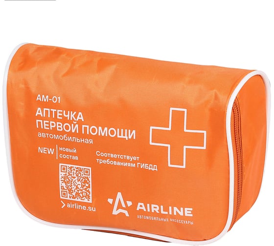 Изображение товара Автомобильная аптечка в текстильном футляре Airline Соответствует требованиям ГИБДД AM-01