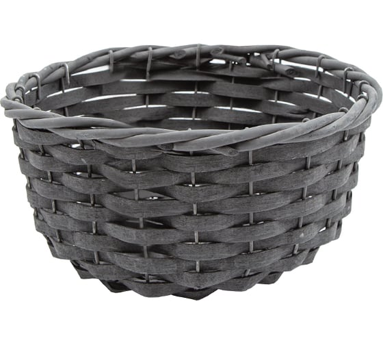 Изображение товара Подарочная корзина Natural House, круглая, 19x19x10 см, графит ZX-01S
