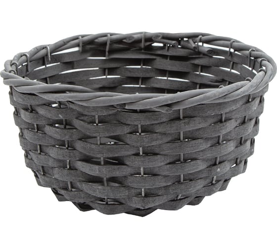 Изображение товара Подарочная корзина Natural House, круглая, 24x24x12 см, графит ZX-01M