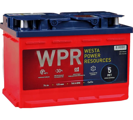 Изображение товара Аккумулятор WPR 6ст 74 VLR 0, 760 А EN, 574112310