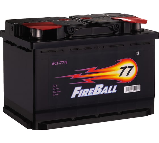 Изображение товара Аккумулятор FIRE BALL 6ст 77 N, 670 А CCA, 577111020