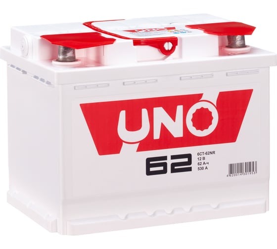 Изображение товара Аккумулятор UNO 6ст 62 NR, 530 А CCA, 562108010