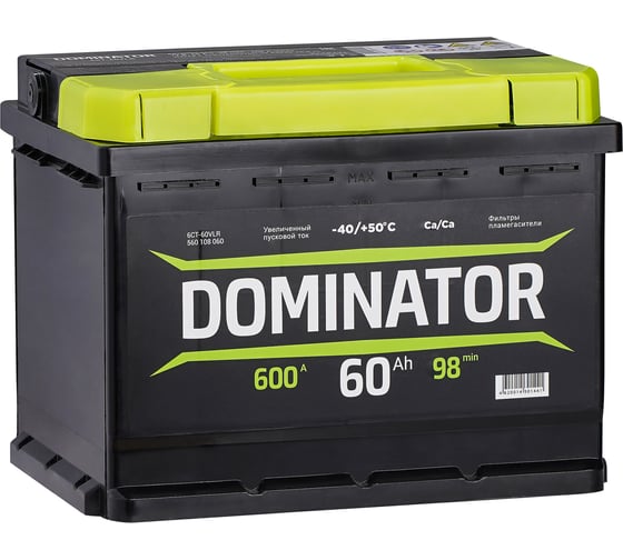 Изображение товара Аккумулятор DOMINATOR 6 СТ 60 Ач 0 LR, 600 А ССА, 560108060