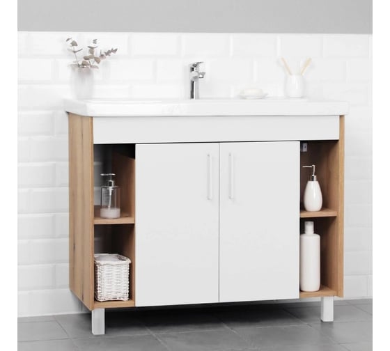 Изображение товара Тумба с раковиной IKA Lite 100 напольная, 1012x455x840 Белый 4657792951940