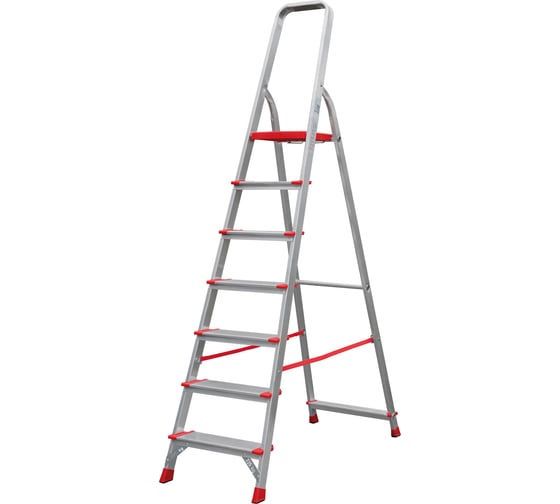 Изображение товара Профессиональная стремянка Новая Высота 7 ступеней с шириной 130 мм, Max нагр. 225 кг, 2К башмаки, 5110107