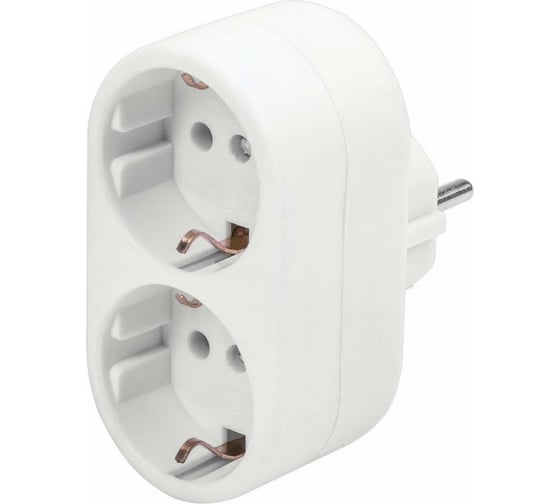 Изображение товара Сетевой переходник SONNEN U-020G, 2 розетки, с заземлением, 16 А, 511442