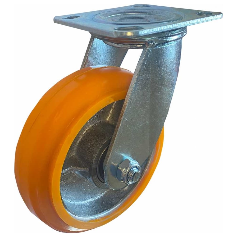 Изображение товара Колесо большегрузное поворотное (125 мм; желтый полиуретан; Korean PU "5") MFK-TORG 4243125