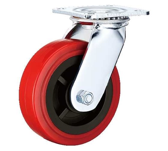 Изображение товара Колесо большегрузное поворотное (125 мм; полиуретан; нейлон; PVC SCpn55) MFK-TORG 62023125