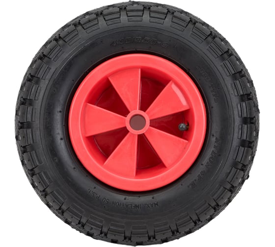 Изображение товара Колесо пневматическое 4 10/3 50-6 с симметричной пластиковой ступицей (320х20 мм; без подшипника) PR2002 20 MFK-TORG PR2002(20)