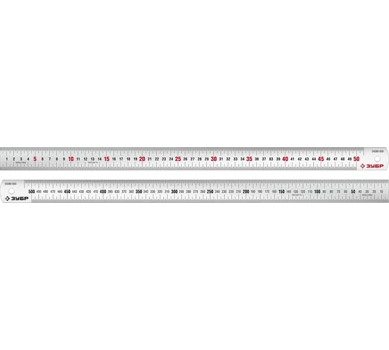 Изображение товара Про-50 Усиленная нержавеющая линейка 0,50 м ЗУБР 34280-050