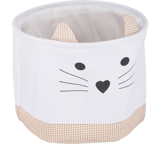 Изображение товара Тканевая корзина для хранения HANDY HOME котенок, 320х320х250, бежевый LIS-01