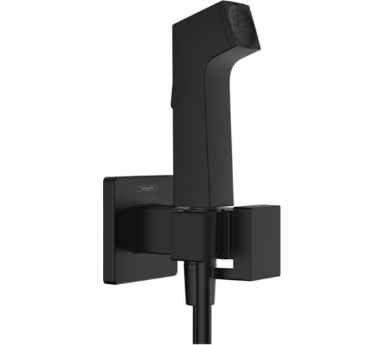 Изображение товара Комплект для гигиенического душа Hansgrohe встроенный bidette 1jet e со шлангом и держателем, матовый черный (внешняя часть) 29233670 00000125485