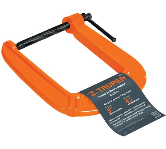 Изображение товара Удлиненная струбцина TRUPER 17692, 76 мм