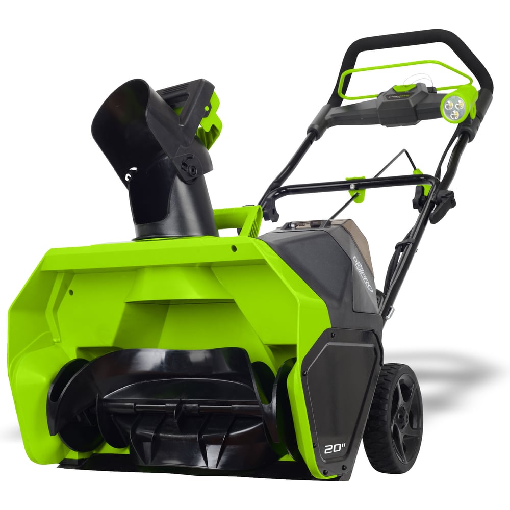 Изображение товара Аккумуляторный бесщеточный снегоуборщик Greenworks GD40STK4 2600607 компактный аккумуляторный снего