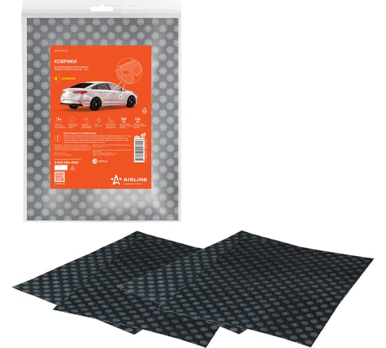 Изображение товара Автомобильные влаговпитывающие коврики (2 штуки 50х38 см, 2 штуки 25х38 см) Airline ACM-LA-02