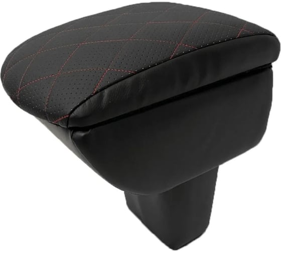 Изображение товара Автоподлокотник PSV для Ford Focus III 2011 без ступеньки РОМБ отстрочка красная черная перфорированная экокожа 135522