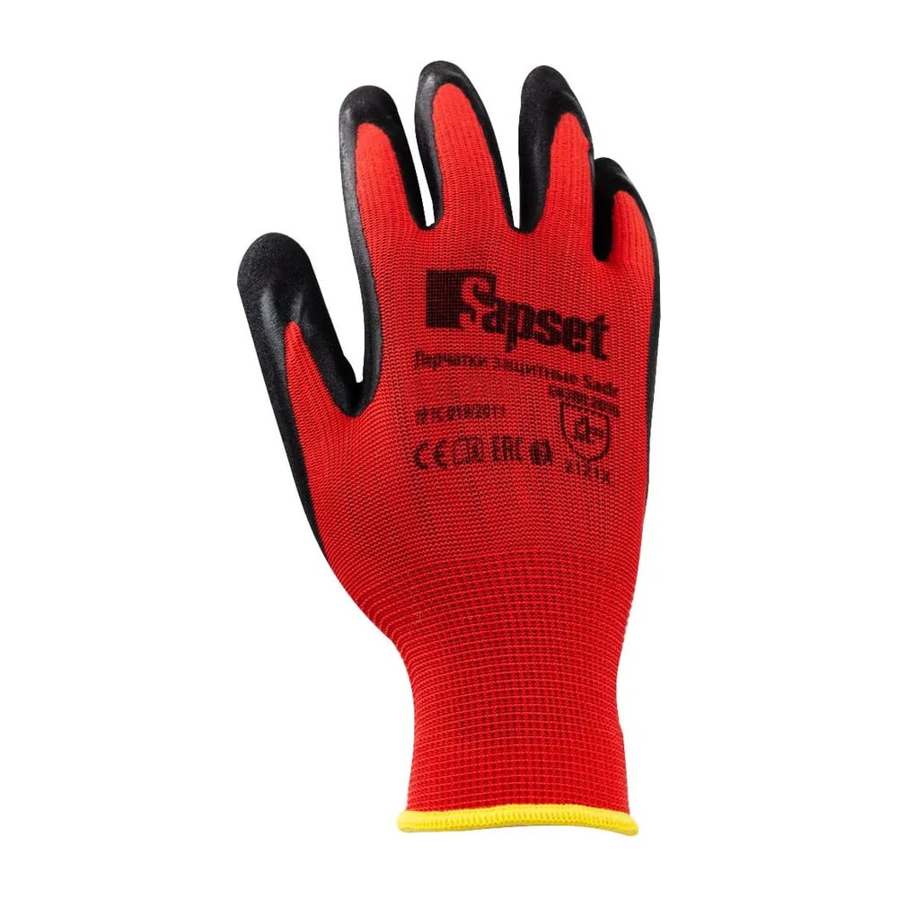 Перчатки Sapset, размер 11, цвет красный/черный