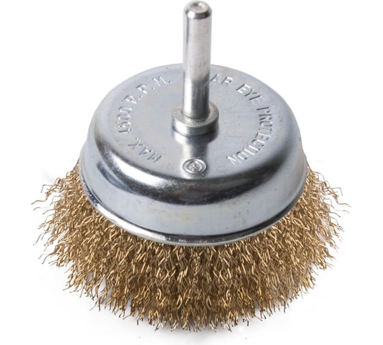 Изображение товара Щетка-крацовка чашечная для дрели, латунированная витая проволока, 65 мм Toolberg 2302082 Лк-00003880