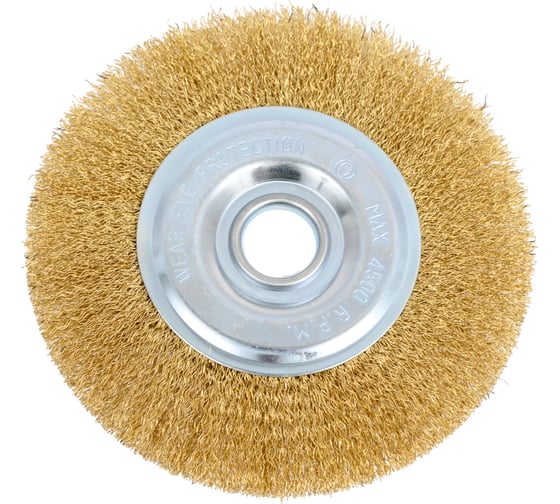 Изображение товара Щетка-крацовка дисковая для УШМ, латунированная витая проволока, 150х22.2 мм Toolberg 2302003 Лк-00003860