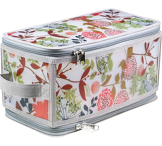 Изображение товара Складной короб на молнии HANDY HOME лето, 300х150х150, серый с цветами ESH05 S