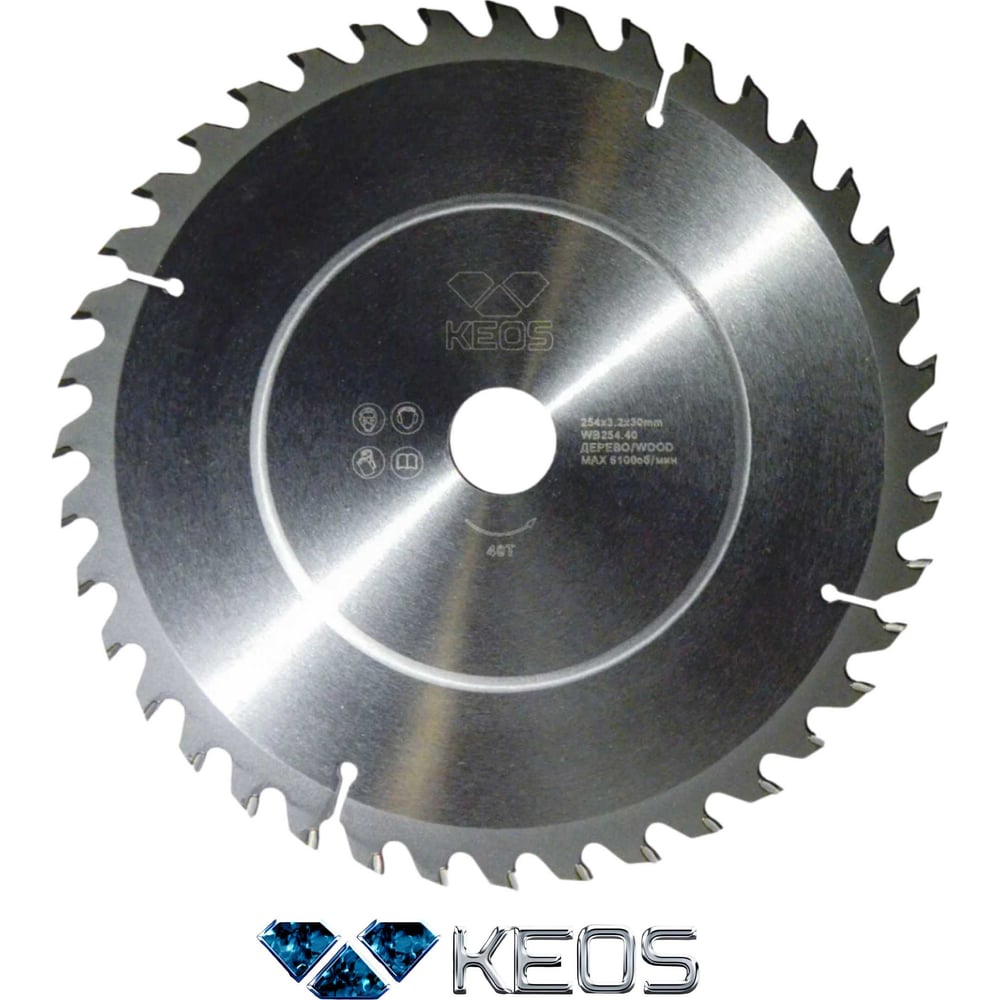 Изображение товара Пильный диск по дереву KEOS WB254.40 254мм 40 зубьев для быстрого реза