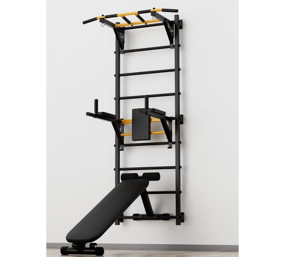 Изображение товара Шведская стенка c турником BARFITS new age s3 без опоры на пол, турник 3 хвата, черный 4607120459448