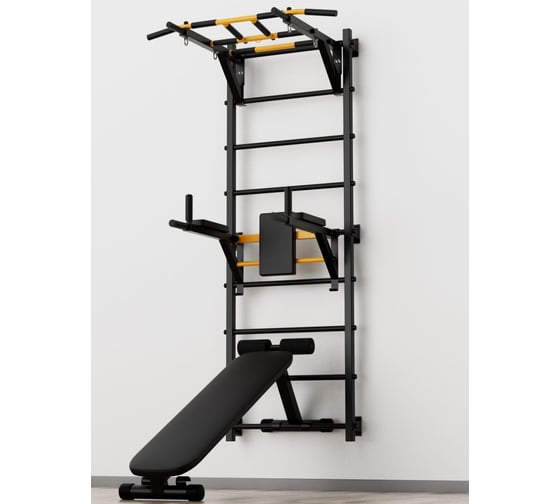 Изображение товара Шведская стенка c турником BARFITS new age s3 без опоры на пол, турник рукоход, черный na-s3-ruk-black