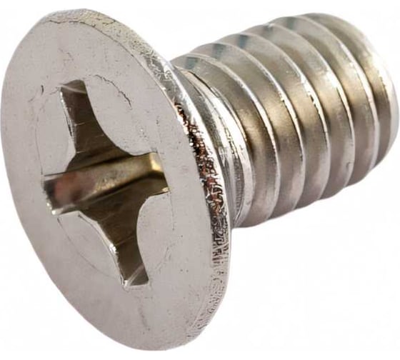 Изображение товара Винт с потайной головкой ВИРТУОЗ крестовой шлиц 6x10 мм, DIN 965, нержавеющая сталь А2, 4 шт. 44864