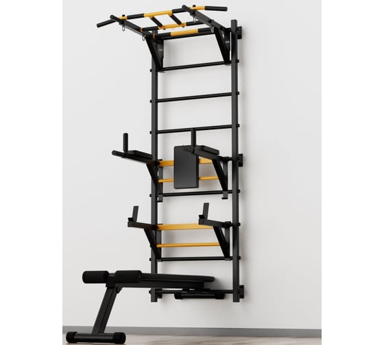 Изображение товара Шведская стенка c турником BARFITS new age s4 без опоры на пол, турник рукоход, черный na-s4-ruk-black